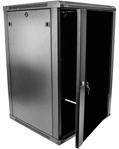 18U Rack Enclosure – Fully Enclosed, Glass Door