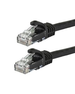 Monoprice FLEXboot Cat6 Ethernet Patch Cable - Snagless RJ45 Stranded 550MHz UTP Pure Bare Copper Wire 24AWG 0.5ft Black