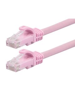 Monoprice FLEXboot Cat6 Ethernet Patch Cable - Snagless RJ45 Stranded 550MHz UTP Pure Bare Copper Wire 24AWG 0.5ft Pink