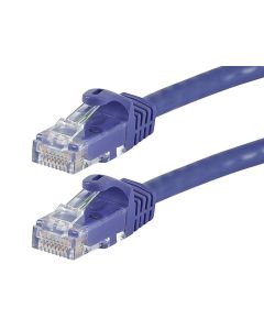 Monoprice FLEXboot Cat6 Ethernet Patch Cable - Snagless RJ45 Stranded 550MHz UTP Pure Bare Copper Wire 24AWG 0.5ft Purple