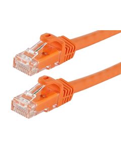 Monoprice FLEXboot Cat6 Ethernet Patch Cable - Snagless RJ45 Stranded 550MHz UTP Pure Bare Copper Wire 24AWG 100ft Orange