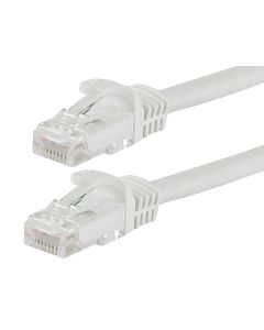 Monoprice FLEXboot Cat6 Ethernet Patch Cable - Snagless RJ45 Stranded 550MHz UTP Pure Bare Copper Wire 24AWG 100ft White