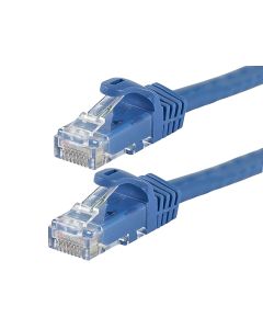 Monoprice FLEXboot Cat6 Ethernet Patch Cable - Snagless RJ45 Stranded 550MHz UTP Pure Bare Copper Wire 24AWG 1ft Blue