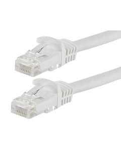 FLEXboot Cat6 Ethernet Patch Cable - Snagless RJ45 Stranded 550MHz UTP Pure Bare Copper Wire 24AWG 15m White 5 pack