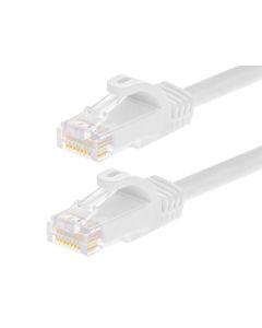 Monoprice Flexboot Cat6 Ethernet Patch Cable - Snagless RJ45 550MHz UTP Pure Bare Copper Wire 24AWG 0.5ft White 12-Pack