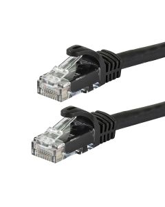 Monoprice Flexboot Cat6 Ethernet Patch Cable - Snagless RJ45 550MHz UTP Pure Bare Copper Wire 24AWG 10ft Black 12-Pack