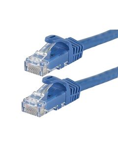 Monoprice FLEXboot Cat6 Ethernet Patch Cable - Snagless RJ45 Stranded 550MHz UTP Pure Bare Copper Wire 24AWG 0.5ft Blue