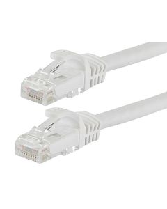 Monoprice FLEXboot Cat6 Ethernet Patch Cable - Snagless RJ45 Stranded 550MHz UTP Pure Bare Copper Wire 24AWG 20ft White