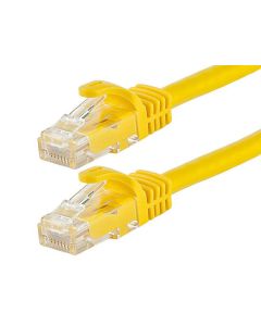 Monoprice FLEXboot Cat6 Ethernet Patch Cable - Snagless RJ45 Stranded 550MHz UTP Pure Bare Copper Wire 24AWG 1ft Yellow