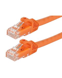 Monoprice FLEXboot Cat6 Ethernet Patch Cable - Snagless RJ45 Stranded 550MHz UTP Pure Bare Copper Wire 24AWG 0.5ft Orange