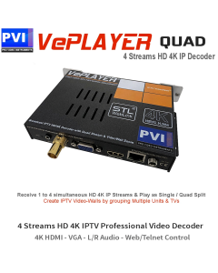 VePLAYER-HDMI-QUAD   -   4 Streams Professional HD 4K IPTV  Decoder